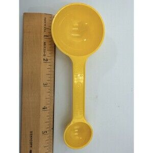 Vintage Fuller Brush Co. Double-Ended Coffee Scoop Measuring Spoon Yellow